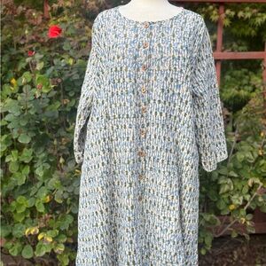 Cotton Tunic Dress w/Embroidery